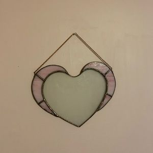 heart stained glass wall piece